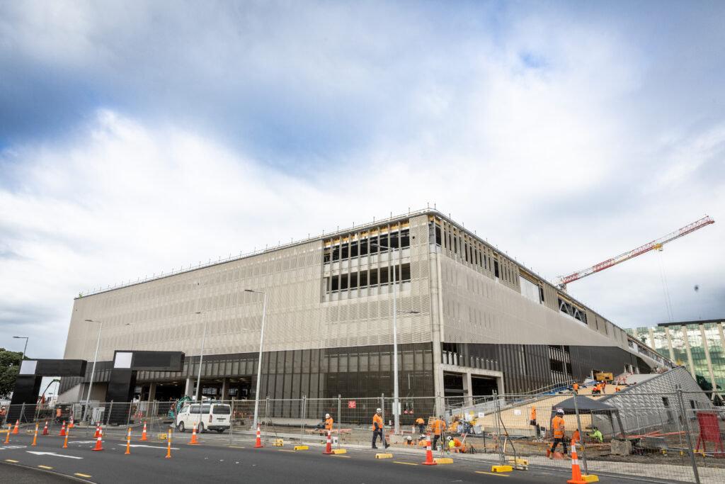External view of the new transport hub at AKL