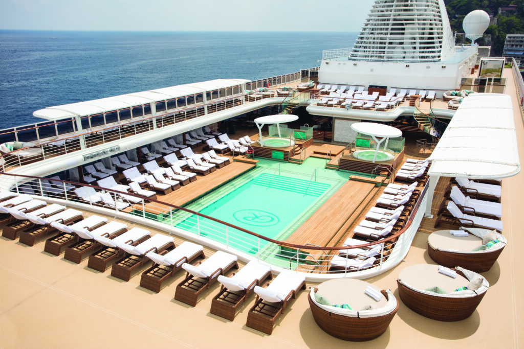 Pool deck on board Regent Seven Seas Cruises