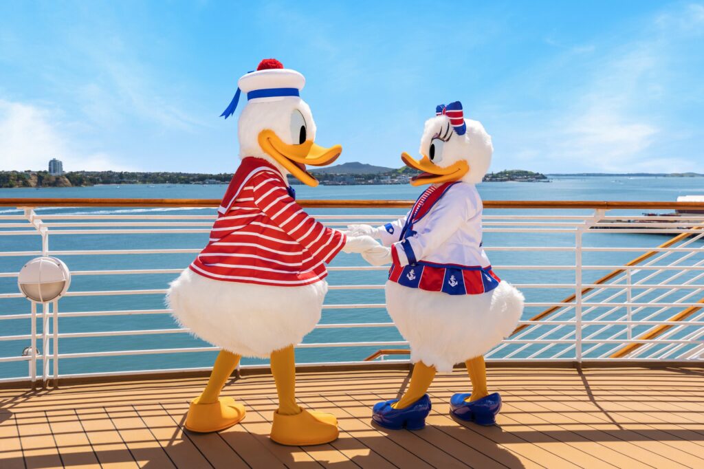 Donald and Daisy Duck on-board Disney Wonder